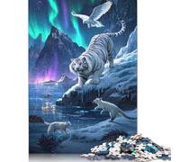 Puzzle carré Tigre 500 pièces pour Adultes et Puzzles en Bois, Jeu éducatif, Jouet de défi, 500 pièces (52 x 38 cm)