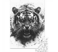 Puzzle carré Tigre 500 pièces pour Adultes, Puzzle en Bois, Jeu éducatif Familial, 500 pièces (52 x 38 cm)