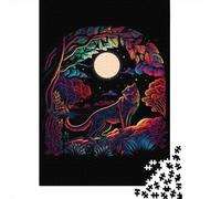 Puzzle carré Tigre néon de 1000 pièces pour Adultes et Jeux éducatifs en Bois, 1000 pièces (75 x 50 cm)