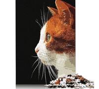 Puzzle carré Vintage en Bois 1000 pièces pour Adultes, Motif Chat Mignon, Jeu éducatif pour Enfants (75 x 50 cm).