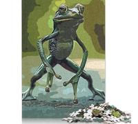 Puzzle carré Vintage Grenouille 500 pièces pour Adultes, Puzzle en Bois, Jeu Pratique 500 pièces (52 x 38 cm)