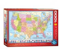 Puzzle - Carte Des États-Unis D'Amérique - 1000 Pièces