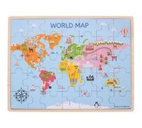 Puzzle carte du monde en bois, 35dlg. G