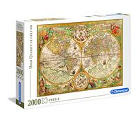 Clementoni – Puzzle Carte du Monde Vintage 2000 pièces Double hémisphère Baroque 97,5×66,8 cm