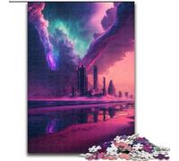 Puzzle Carton pour Adultes, 1000 pièces, Construction Urbaine futuriste, Taille 38x26cm, Jeu Familial créatif et décoration d'intérieur, Cadeau de Noël idéal pour Les Adolescents