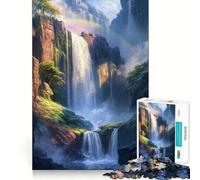 Puzzle Cascade Arc-en-Ciel 1000 Pièces pour Adolescents Jeu de Logique Fine Loisirs Faciles Bords Nets Cadeau de Festival (38x26cm)