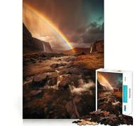 Puzzle Cascade Arc-en-Ciel 1000 Pièces pour Adultes Think Smart Toy Family Joy Découpe Précise Pièce d'art Fine (38x52cm)