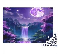 Puzzle Cascade Violette Paysage Nuit Mystique 1000p 70x50cm Papier Recy dulte Jeu Éducatif Réflexion Plaisir Maison Grand Cadeau