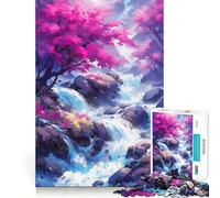 Puzzle Cascade Zen pour Adolescents 1000 pièces Jeu de réflexion Découpe Laser pour Un Assemblage Parfait Exercice Mental Calme à la Maison (38x26cm)