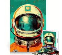 Puzzle Casque d'astronaute rétro pour Adolescents, 1000 pièces, stimule la mémoire, se détend et s'amuse, découpe de qualité supérieure, Cadeau élégant (50x75cm)
