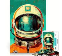 Puzzle Casque d'astronaute rétro pour Adolescents, 1000 pièces, stimule la mémoire, se détend et s'amuse, découpe de qualité supérieure, Cadeau élégant (50x75cm)