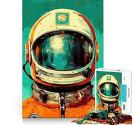 Puzzle Casque d'astronaute rétro pour Adolescents, 1000 pièces, stimule la mémoire, se détend et s'amuse, découpe de qualité supérieure, Cadeau élégant (38x26cm)
