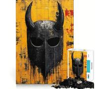 Puzzle Casque de Guerre Viking 1000 pièces Jeu de mémoire Amusant Bords Lisses,Assemblage Parfait Une façon divertissante d'occuper Les Heures vides (50x75cm)