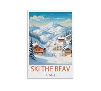 Puzzle Casse-tête 2000 pièces, Ski The Beav Utah Posters 2000 Morceaux de Papier pour Adultes, Puzzles paysagers pour Enfants, Jouets d’Apprentissage Cadeaux 100x70cm