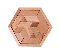Puzzle Casse-tête Hexagonale en Bois, Puzzles Tangram pour Enfant Adultes, Puzzle en Bois M-ontessori Forme Géométrique, Jeu d'énigmes, Jouets Éducatifs pour Garçons et Filles