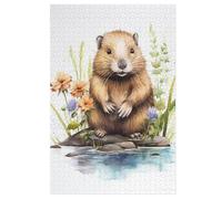 Puzzle Castor 1000 Pièces pour Adolescents Puzzles Créatif en Bois Jouet Jeu Familial Difficulté Défi 78×53cm