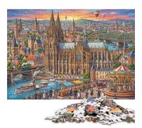 Puzzle Cathédrale de Cologne Rétro en 300 Pièces, Jeu de Patience