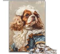 Puzzle Cavalier King Charles Spaniel 1000 pièces pour Adultes et Adolescents, Art intéressant, réduction du Stress, liste de souhaits avec Père Noël, pour Les 14 Ans (26x38cm)
