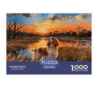 Puzzle Cavalier King Charles Spaniel 1000 Pièces pour Adultes Et Enfants, Défi Ludique Et Familial, Casse-tête Marais au Coucher de Soleil, Home Decor, Cadeau Enfant 70x50cm/1000pcs