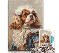 Puzzle Cavalier King Charles Spaniel 1000 pièces pour Adultes, Jeu Familial Anti-Stress, défi Difficile, Cadeaux du Père Noël Secret (75x50cm)