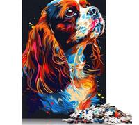 Puzzle Cavalier King Charles Spaniel Dog Puzzle 1000 pièces Jeu de Puzzle en Bois pour Adultes et Enfants à partir de 12 Ans Activité familiale Taille 75x50cm