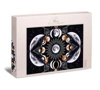 Puzzle « Cercle de lune Mandala » - Motif cosmique avec pleine lune et formes cycliques de lumière - Design nuit mystique - Qualité du puzzle - Fabriqué en Allemagne