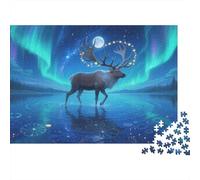 Puzzle Cerf avec 1000 Pièces pour Adultes,Aurore boréale Un Jeu De Dexérité Très Difficile Puzzle Éducatif Aux Défis 1000pcs (75x50cm)