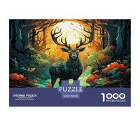 Puzzle Cerf De 1000 Pièces pour Adultes,Forêt de Fantasy Un Jeu De Dexérité Très Difficile Puzzle Jeu D'intelligence l'art De La Décoration Moderne 70x50cm/1000pcs