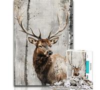 Puzzle Cerf de la forêt 1000 pièces pour Adultes et Adolescents, Jeux d'activités familiales stimulants, Jouet à Faire soi-même pour décoration Murale de la Maison (38x26cm)