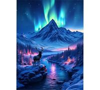 Puzzle Cerf de la rivière Aurora Mountain pour Adultes,90 pièces,25x20 cm Bricolage Artistique Puzzles, Jeu éducatif Challenge Toy Puzzle pour Décoration de la Maison