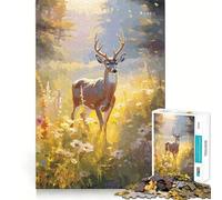 Puzzle Cerf de Virginie 1000 pièces pour Adolescents Jeu de mémoire Amusant,Propre et sans Couture Activité de Groupe relaxante en intérieur (50x75cm)