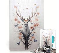 Puzzle Cerf de Virginie pour Adultes,1000 pièces,Jeu Stimulant l'esprit,Format Uniforme,pièces précises,idéal pour Les Voyages (50x75cm)