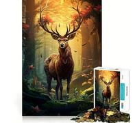 Puzzle Cerf des Bois 1000 Pièces Jeu de Réflexion Amusant Conception sans Espace Emboîtement Parfait pour Les Réunions de Famille (50x75cm)