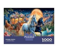 Puzzle Cerf en Fleurs 1000 pièces Plein de Fleurs pour Adultes Jeu Décor Mural Adulte Enfant Carton 100% recyclé 52x38cm