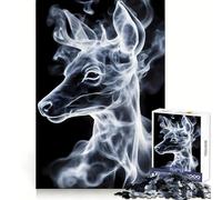 Puzzle Cerf Fumé pour Adultes 1000 Pièces Stimule la Mémoire Ensemble Amusant Assemblage d'image Art Collection (38x52cm)