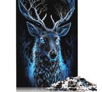 Puzzle Cerf Givré Magique 1000 Pièces pour Adultes Puzzle Papier Cadeau Halloween Puzzles pour Adultes 1000pcs (75x50cm)