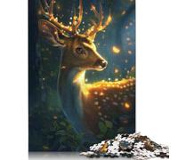 Puzzle Cerf Magique Lumineux 1000 Pièces, Puzzles Familiaux Amusants pour Adultes, Jeu Défiant, Jeux Anti-Stress et Cadeaux Uniques 1000 Pièces (75x50cm)