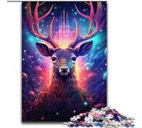 Puzzle Cerf Mirage 1000 pièces pour Adultes, en Bois, Casse-tête Stimulant pour Adolescents, Jeu interactif Familial 1000 pièces(50x75cm)