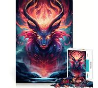 Puzzle Cerf Néon pour Adultes 1000 Pièces Jeu de Concentration et de Détente Bordure Fine Choix du Père Noël (38x26cm)