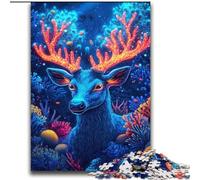 Puzzle Cerf psychédélique 2000 pièces pour Adolescents, Cadeaux pour 14 Ans et Plus, décoration Murale, Cadeaux Uniques pour Anniversaire et Noël (70x100cm)