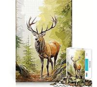 Puzzle Cerf Sauvage 1000 Pièces Jeu de Logique et de Réflexion Découpe Expert Artisanat de Qualité Temps Calme et Exercice Mental à la Maison (38x26cm)