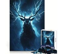 Puzzle Cerf Tonnerre pour Adultes 1000 Pièces Jeu de Défi Cérébral Esprit Calme Collection d'art aux Découpes Claires 50x75cm