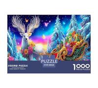 Puzzle Cerfs au Bord du ruisseau pour Adultes, éducatif traîneau avec Rennes, 1000pcs, idéal pour se détendre, 38x26 cm.