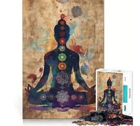 Puzzle Chakras Aquarelle 1000 Pièces Jeu de Construction Assemblage Parfait Activité Récompensatrice pour Les Jours de Pluie (38x26cm)