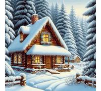 Puzzle Chalet d'hiver de 500 Pièces pour Adultes, Puzzles 500 pièces Adultes, Jigsaw Puzzle d'art pour Défi, Puzzles Coloré à Faire soi-même pour la Décoration de la Maison