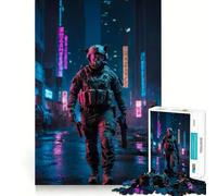 Puzzle Champ de Bataille Urbain pour Adultes 1000 Pièces Jeu de Concentration Découpe de Précision Bords Lisse Défi Amusant pour Passer Le Temps d'Attente (38x26cm)