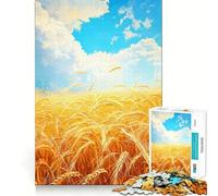 Puzzle Champ de Blé pour Adultes 1000 Pièces Jeu de Réflexion Stimulant Structure à Emboîtement Précise Facile à Apprendre Plaisir en Famille (50x75cm)
