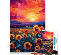 Puzzle Champ de Tournesols pour Adolescents 1000 Pièces Jeu Intelligent Loisirs Découpe Précise Cadeau de Saison 38x52cm