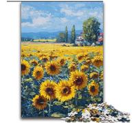 Puzzle Champ de Tournesols pour Adolescents, 2000 pièces, activité familiale avec Affiche et fiche de Questions-réponses (14 Ans et Plus) (70x100cm)