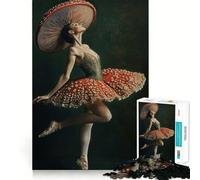 Puzzle Champignon Ballerine pour Adultes 1000 Pièces Jeu de Réflexion Amusant et Paisible Découpe Précise Liste de Souhaits du Père Noël (38x52cm)